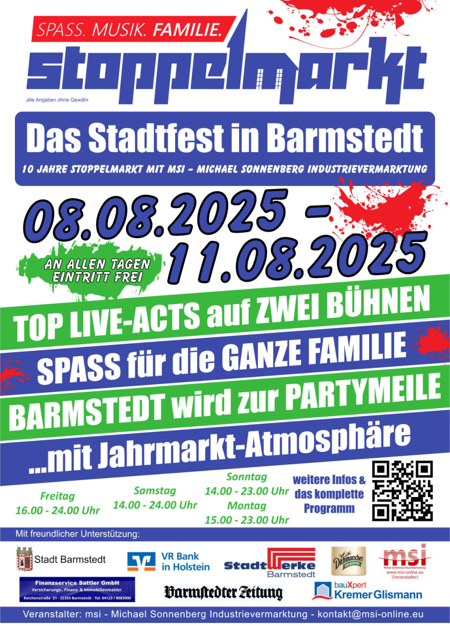 Barmstedt Stoppelmarkt Flyer 2025 Barmstedt Stoppelmarkt Flyer 2025
